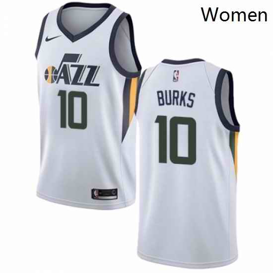 Womens Nike Utah Jazz 10 Alec Burks Authentic NBA Jersey Association Edition